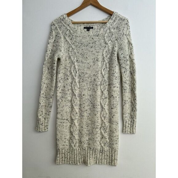 American Eagle Cable Knit Tunic Sweater Dress Oatmeal‎ Cream Gray Size Small - Picture 1 of 10